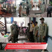 Satpol PP Kota Yogyakarta Melaksanakan giat Pengamanan di sejumlah Gereja