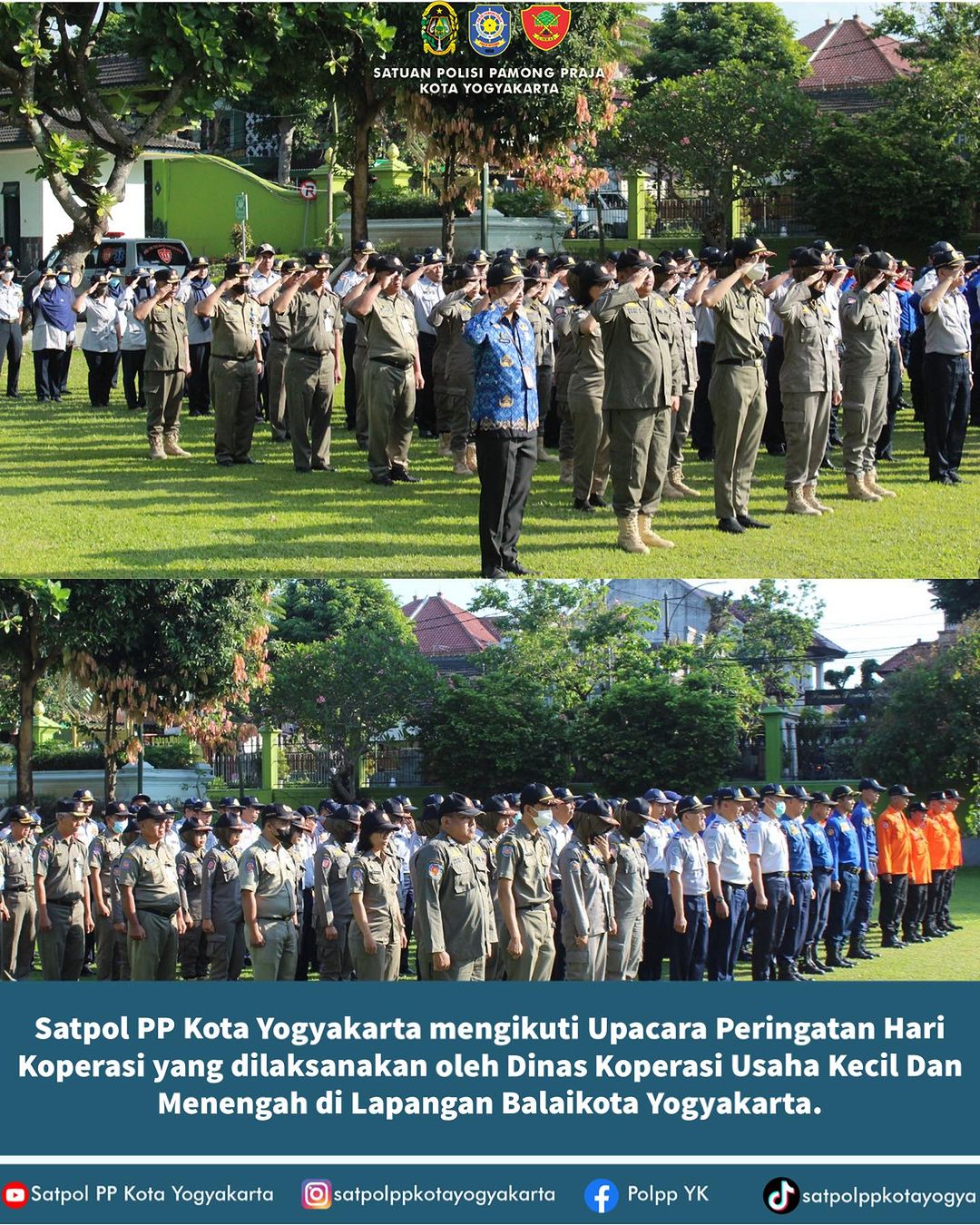 Satpol PP Kota Yogyakarta mengikuti Upacara Peringatan Hari Koperasi