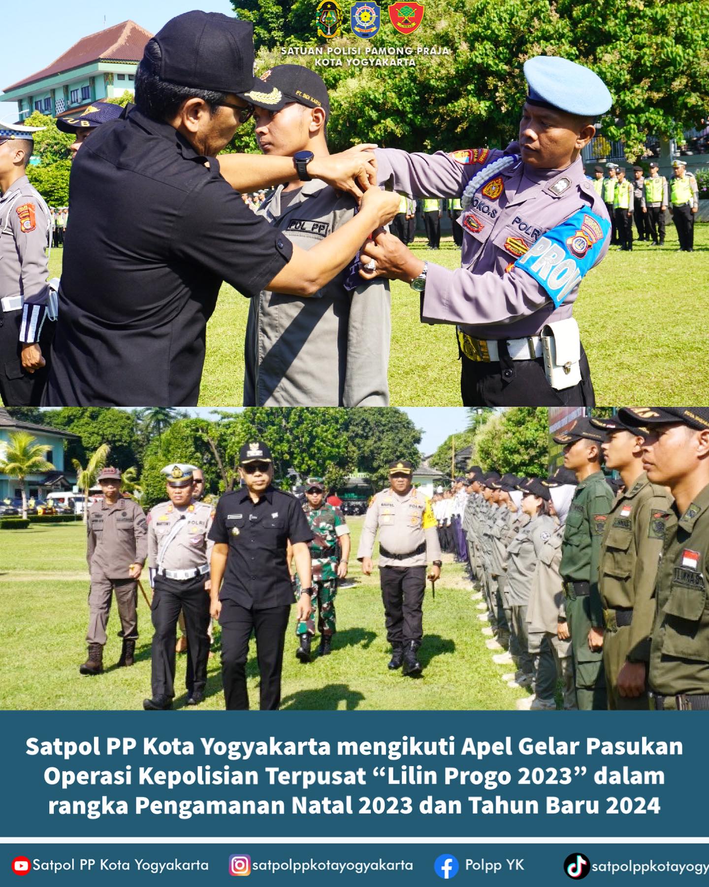Satpol PP Kota Yogyakarta Mengikuti Apel Gelar Pasukan Operasi Kepolisian Terpusat “Lilin Progo 2023”