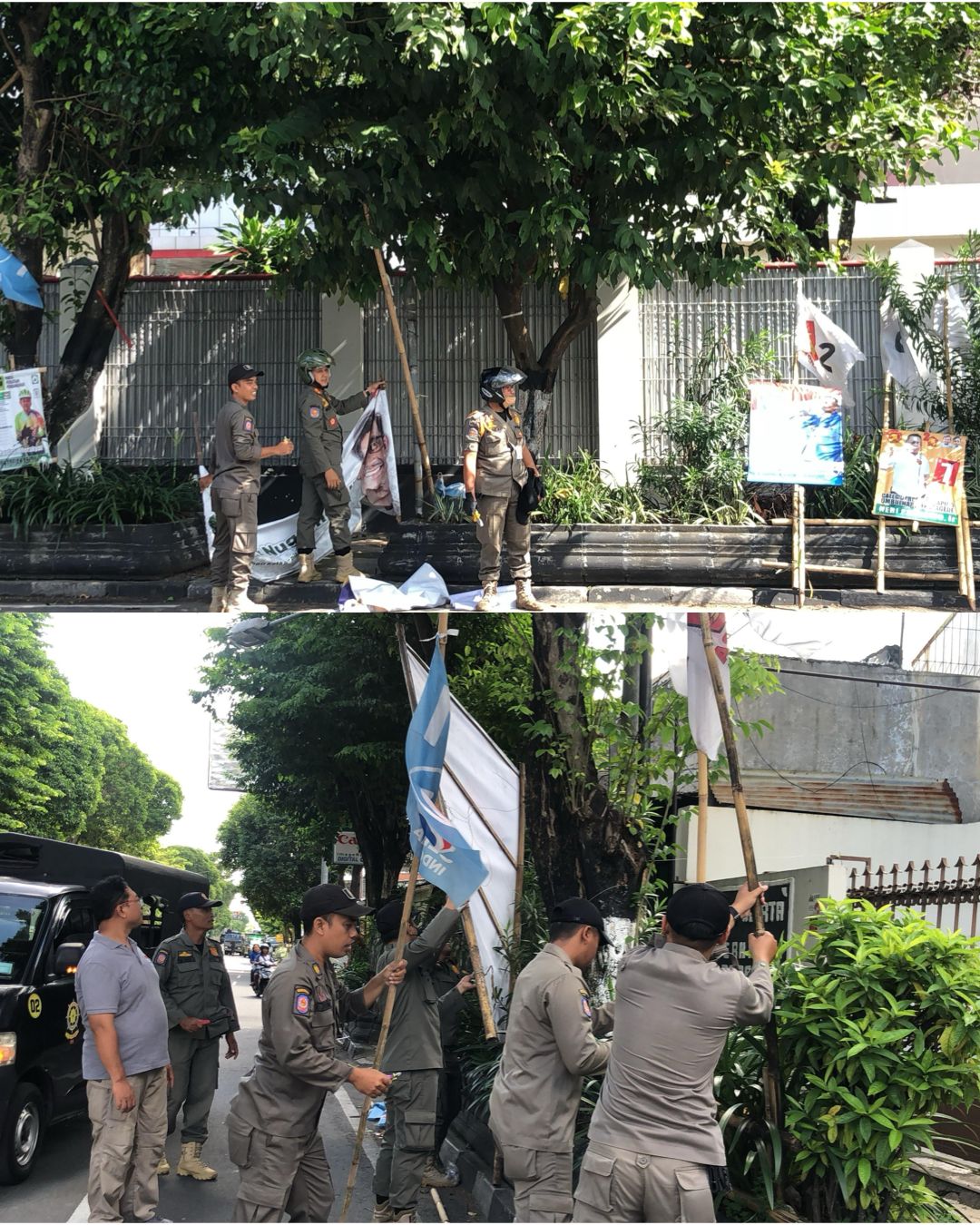 Alat Peraga Kampanye di Wilayah Kota Yogyakarta Bersih di Tertibkan Satpol PP Kota Yogyakarta