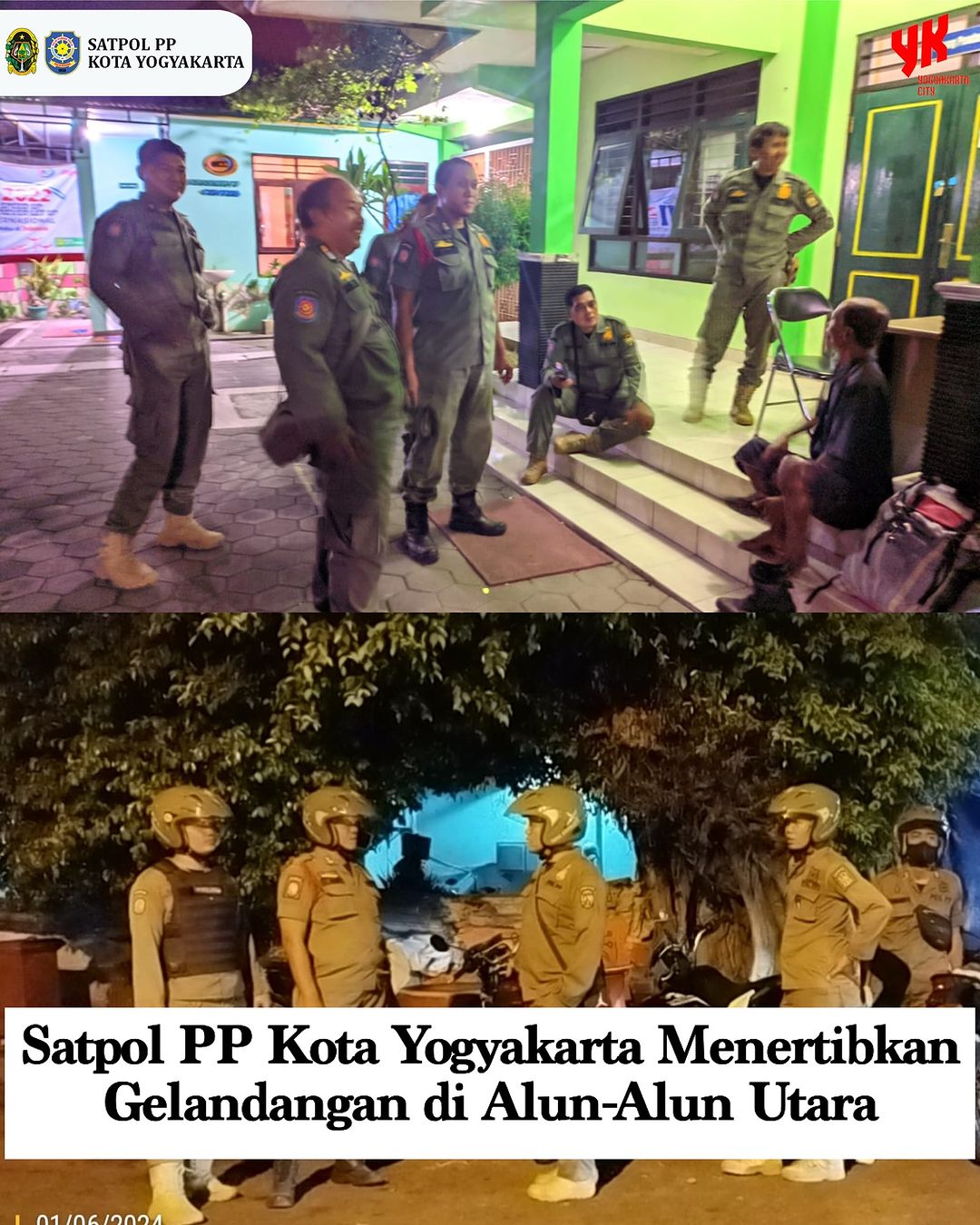 Penertiban Gelandangan di Alun-Alun Utara Oleh Ssatpol PP Kota Yogyakarta