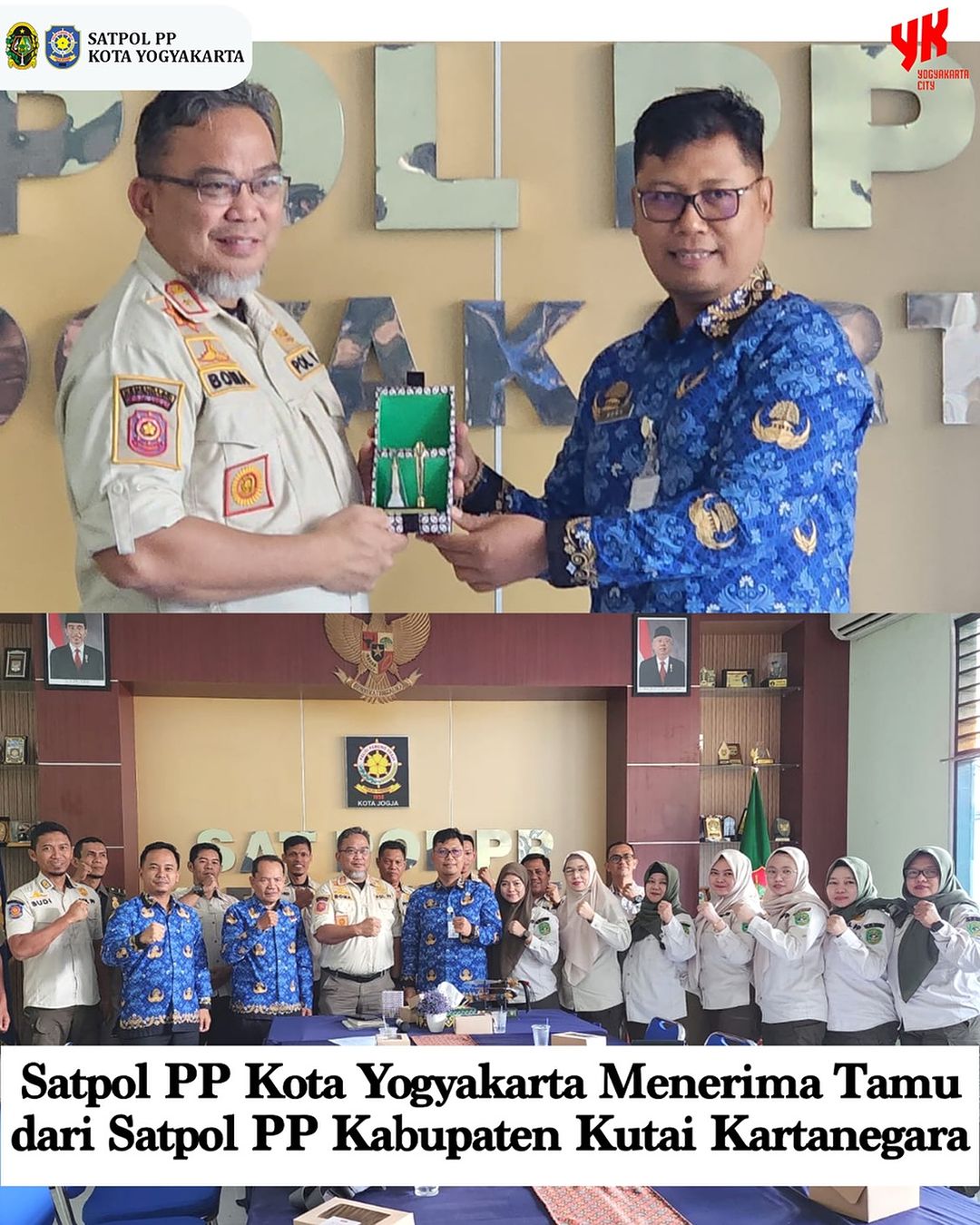 Penerimaan Tamu dari Satpol PP Kabupaten Kutai Kartanegara di Ruang Rapat Setiyaki.