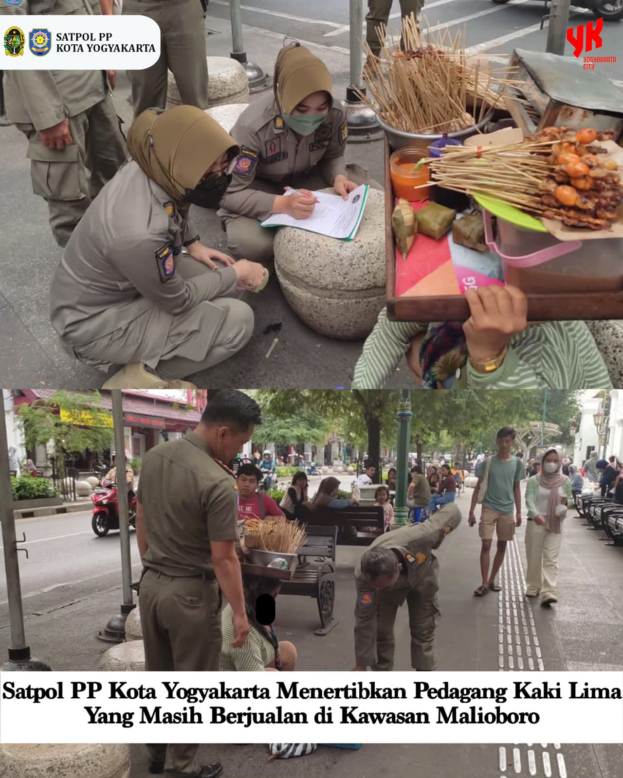 Penertiban 4 Pedagang Kaki Lima Di Kawasan  Malioboro