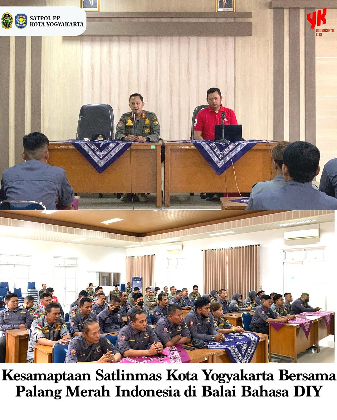 Kesamaptaan Satlinmas Dengan Materi Penanganan Penderita Gawat Darurat (PPGD) Bersama PMI Kota Yogyakarta